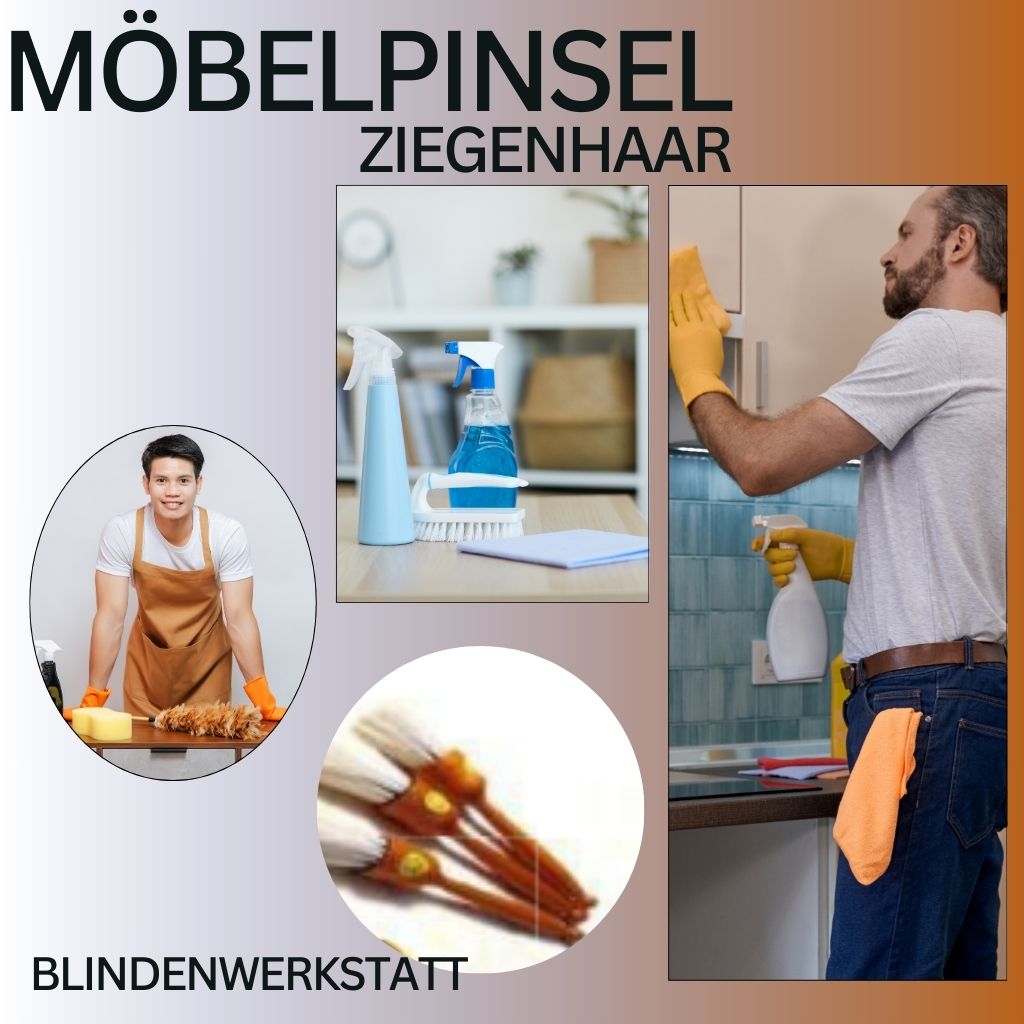 Möbelpinsel aus Ziegenhaar – Hergestellt in der Blindenwerkstatt Perfekt für schonende Reinigung von Möbeln und empfindlichen Oberflächen. Weiche, antistatische Borsten – ein Produkt aus der Blindenwerkstatt.